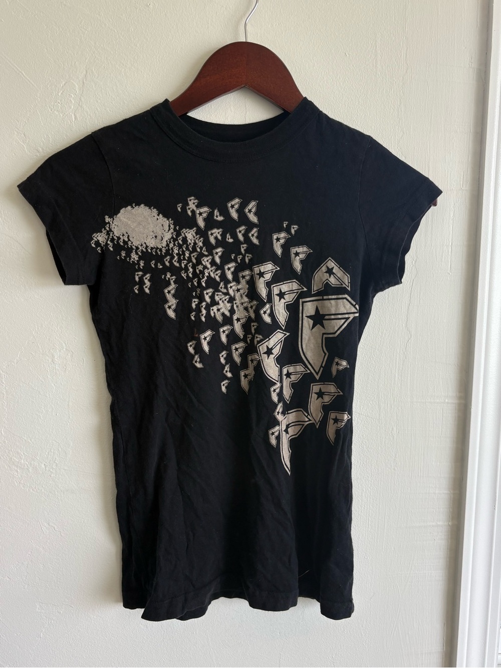 Famous Stars & Straps Black Tee with Silver Graphic